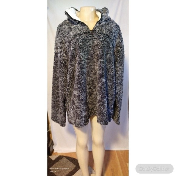 Charcoal Gray Fleece Sweater 3X - Picture 2 of 8